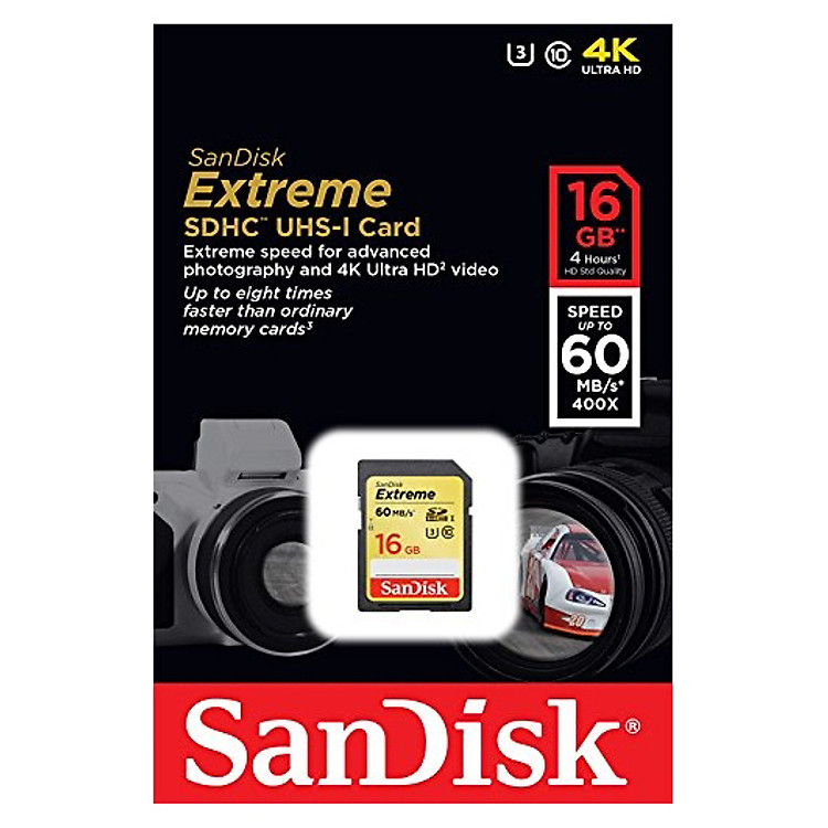 Thẻ Nhớ SDHC Extreme 400X SanDisk 16GB - 60MB/s - Hàng Chính Hãng