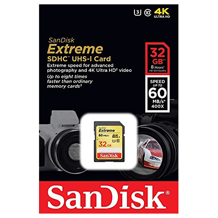 Thẻ Nhớ SDHC Extreme 400X SanDisk 32GB - 60MB/s - Hàng Chính Hãng