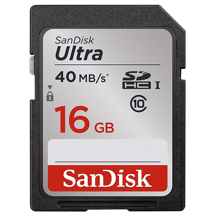 Thẻ Nhớ SDHC Ultra SanDisk 16GB Class 10 - 40MB/s - Hàng Chính Hãng
