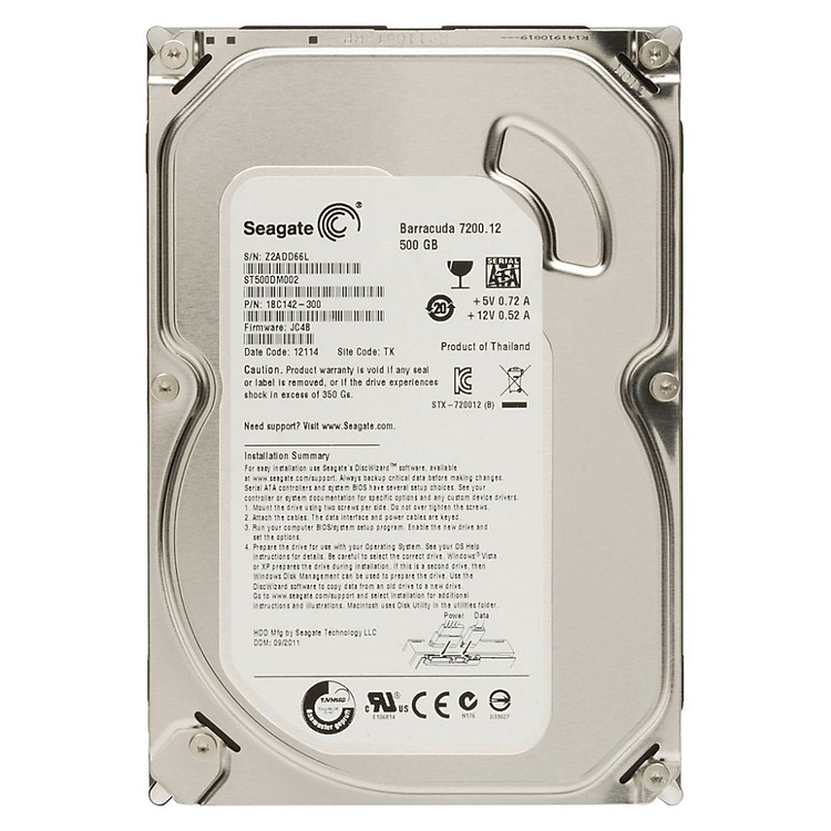 Ổ Cứng Trong Seagate 500GB/16MB/7200/3.5 - ST500DM002 - Hàng Chính Hãng