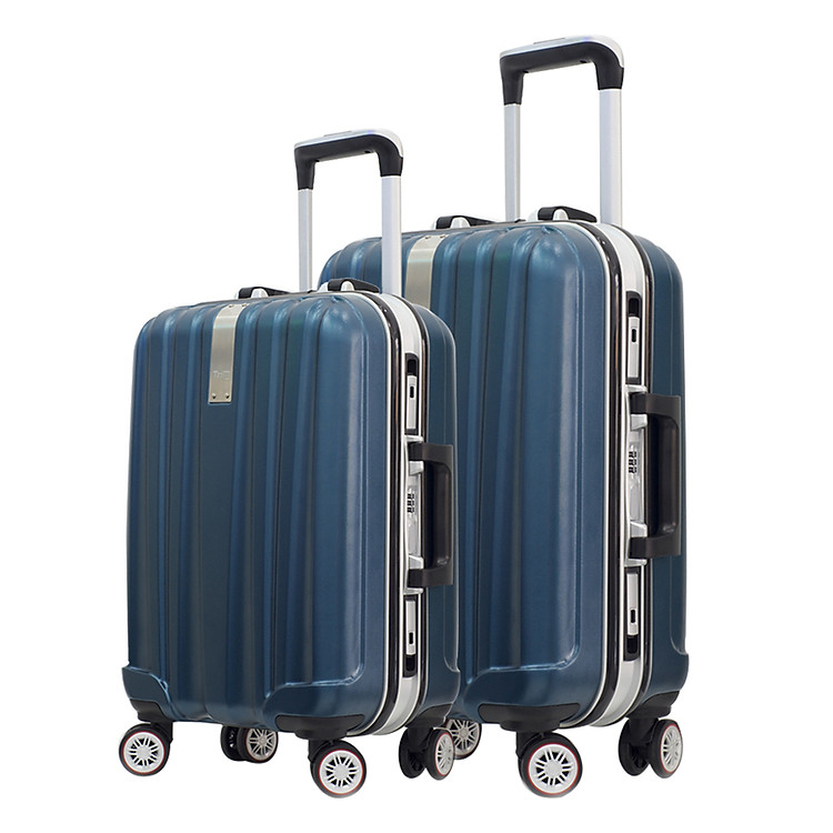 Set 2 Vali Du Lịch Cao Cấp Khung Nhôm Trip PC022 Size 50-60 - Xanh Cổ Vịt