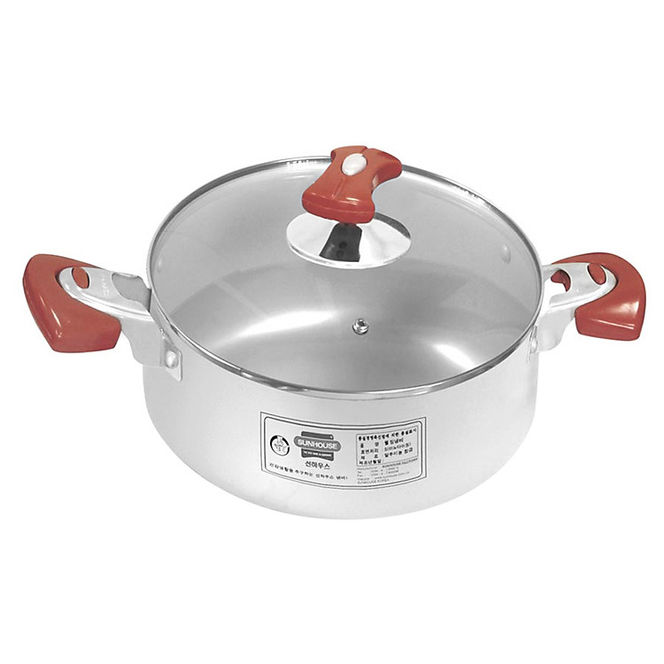 Nồi Anod Vung Kính Sunhouse SH8833-18EBN (18cm) - Trắng Bạc