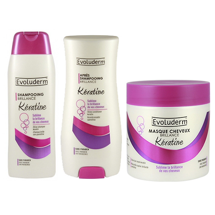 Bộ Gội Xả Dưỡng Bóng Tóc Giữ Tóc Chắc Khỏe, Bồng Bềnh Tự Nhiên Evoluderm