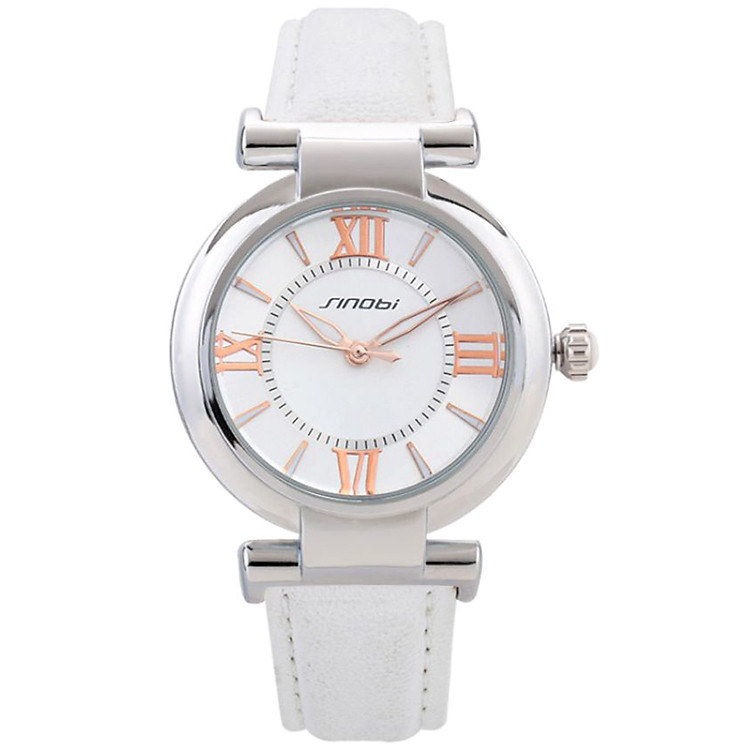 Đồng Hồ Nữ Dây Da Sinobi Color 9458 - Trắng
