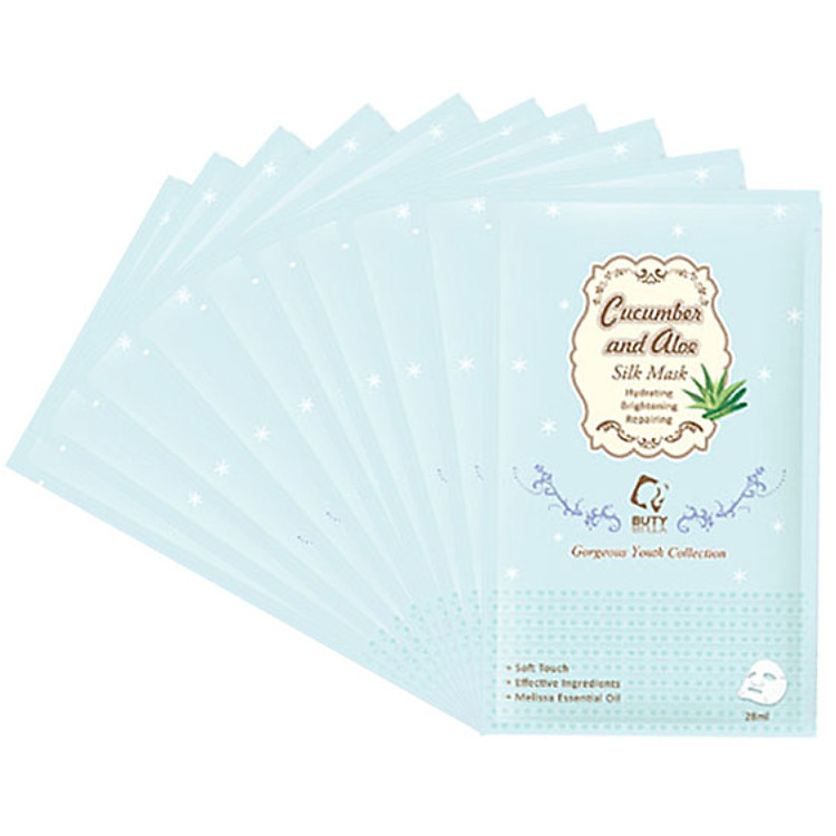 Hộp 10 Mặt Nạ Lụa BUTYBUTY USA Dưa Leo Và Nha Đam 28ml