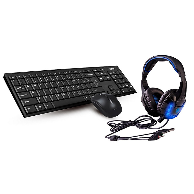Bộ 3 Sản Phẩm Bàn Phím Và Chuột Không Dây Fuhlen A120G + Tai Nghe Sades SA-718 - Hàng Chính Hãng