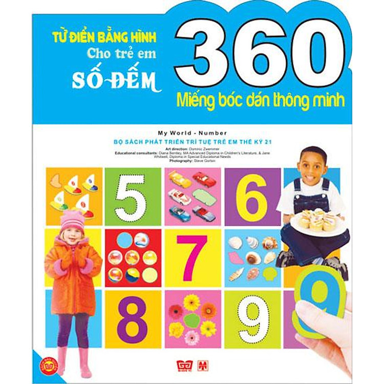 Sách 360 Miếng Bóc Dán Thông Minh - Từ Điển Bằng Hình Cho Trẻ Em - Số Đếm