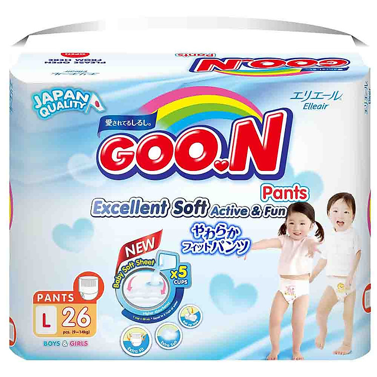 Tã Dán Goo.n Slim Gói Đại L26 (26 Miếng)