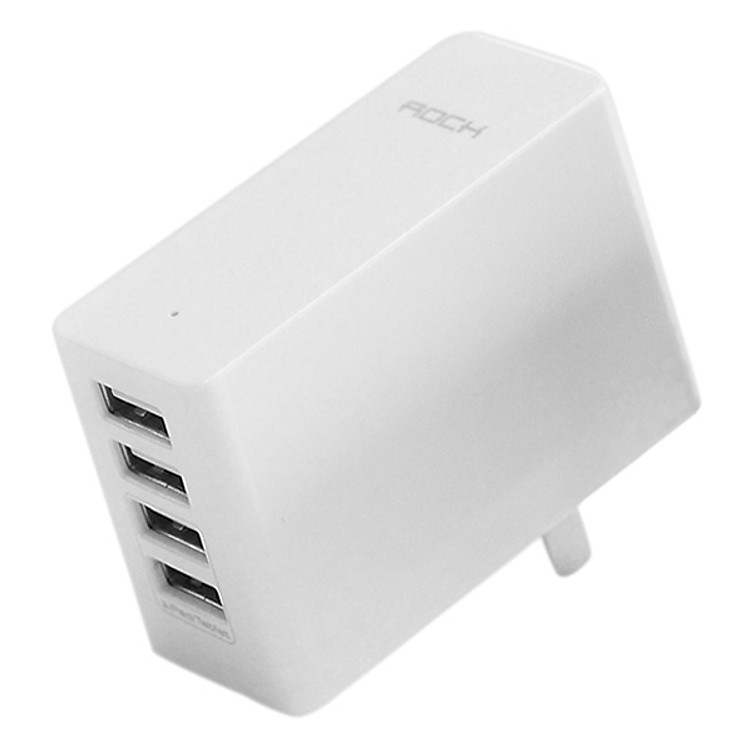 Adapter Sạc Rock Space Rocket Travel 4 Cổng USB - Hàng Chính Hãng