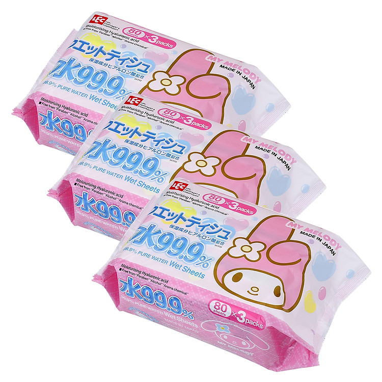 Combo 9 Gói 80 Tờ Giấy Ướt LEC My Melody SS233 (720 Tờ)