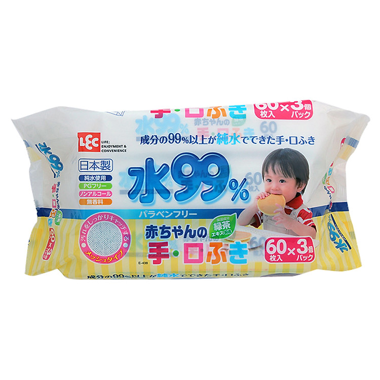Giấy Ướt LEC Cho Tay Và Miệng SS267 60 Tờ x 3 Gói