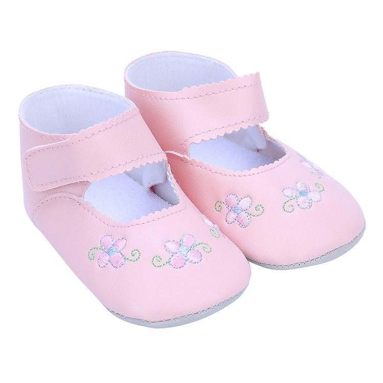 Giày Cho Bé Sơ Sinh Yaya SSP – L Thêu Hoa - Hồng Nhạt