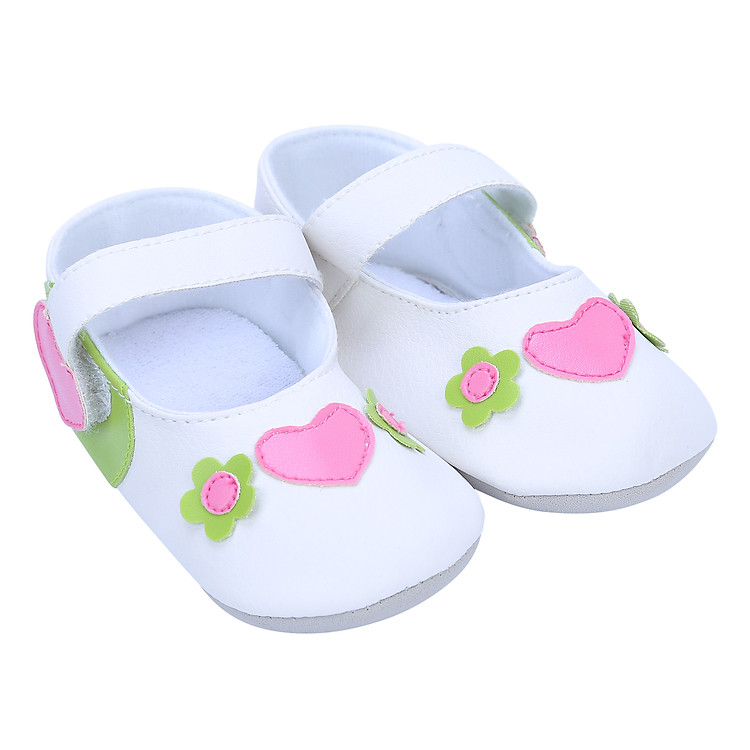 Giày Cho Bé Sơ Sinh Yaya SSW – L Đính Trái Tim - Trắng