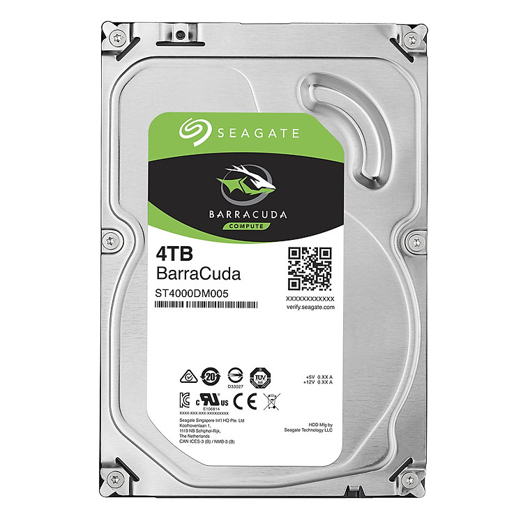 Ổ Cứng HDD Seagate BarraCuda 4TB/64MB/3.5 - ST4000DM005 - Hàng chính hãng