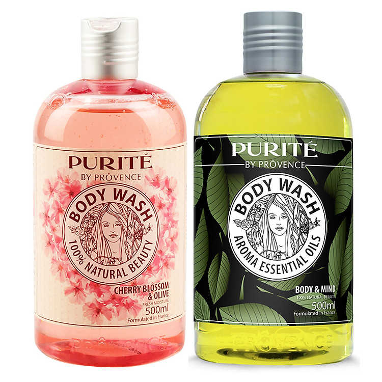 Combo Sữa Tắm Purité By Prôvence Aroma (500ml) Và Sữa Tắm Purite By Provence Cherry (500ml)