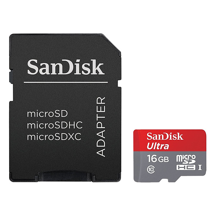Thẻ Nhớ MicroSD SanDisk Ultra 16GB Class 10 - up to 80MB/s - Hàng Chính Hãng