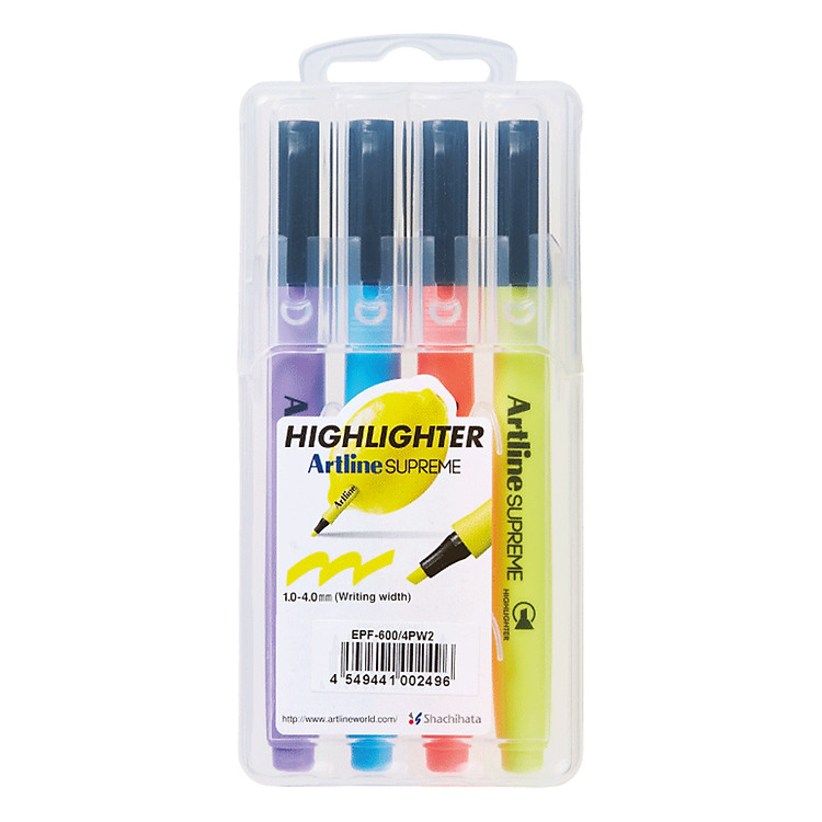 Bút Dạ Quang Artline Supreme 1.0 - 4.0 mm (4 Cây)