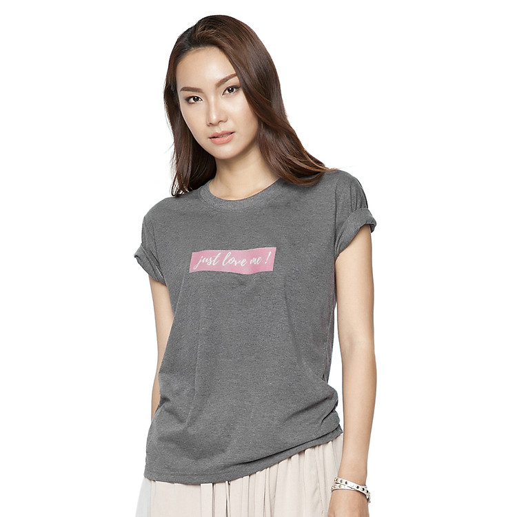 Áo Thun Nữ Tay Ngắn Just Love Me Suvi SuviTF0042 - Xám
