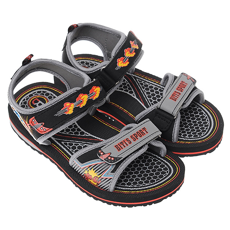 Giày Sandal Bé Trai Biti's SXB014100DEN Size 31-37 - Đen Phối Xám