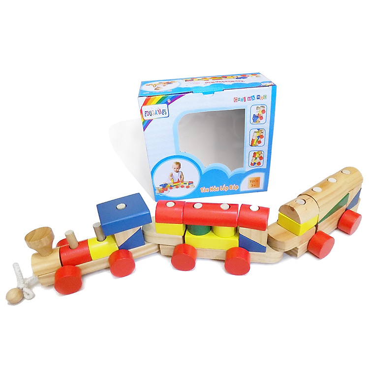 Đồ Chơi Gỗ EDUGAMES Tàu Hỏa Lắp Ráp EDUGAMES - GA637