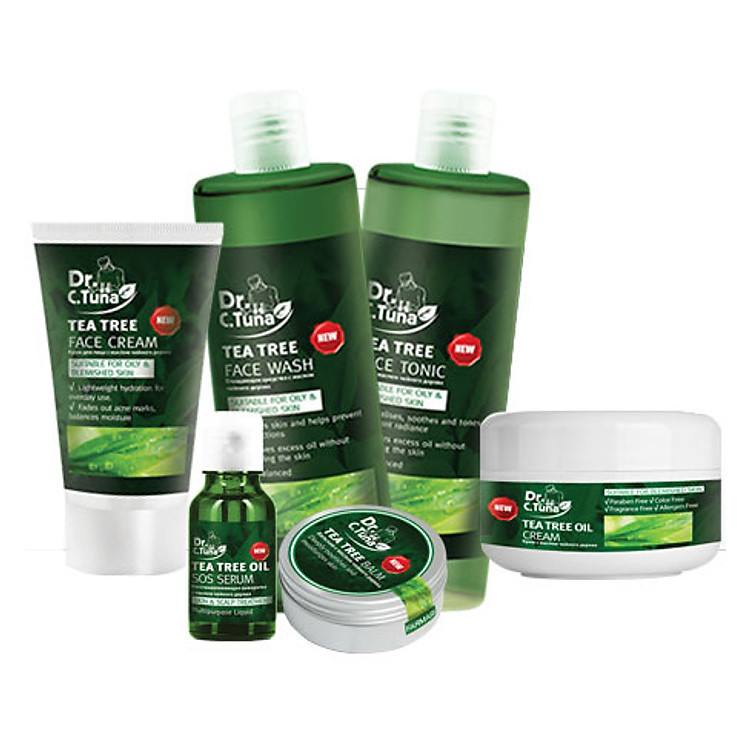 Bộ 6 Sản Phẩm Trị Mụn Farmasi Dr. C. Tuna Tea Tree Chiết Xuất Cây Trà Úc