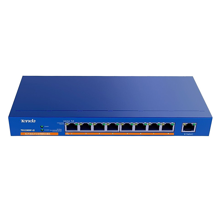 Tenda TEF1009P - Switch 9-Cổng 10/100Mbps Với 8 Cổng PoE - Hàng Chính Hãng
