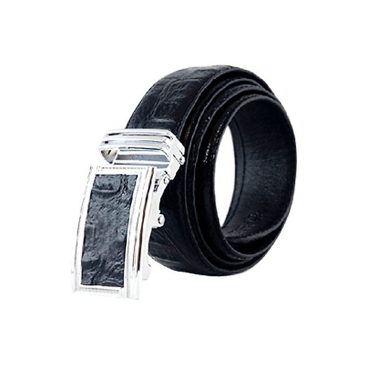 Dây Nịt Nam Da Bò Vân Cá Sấu Huy Hoàng HH4117 - Đen