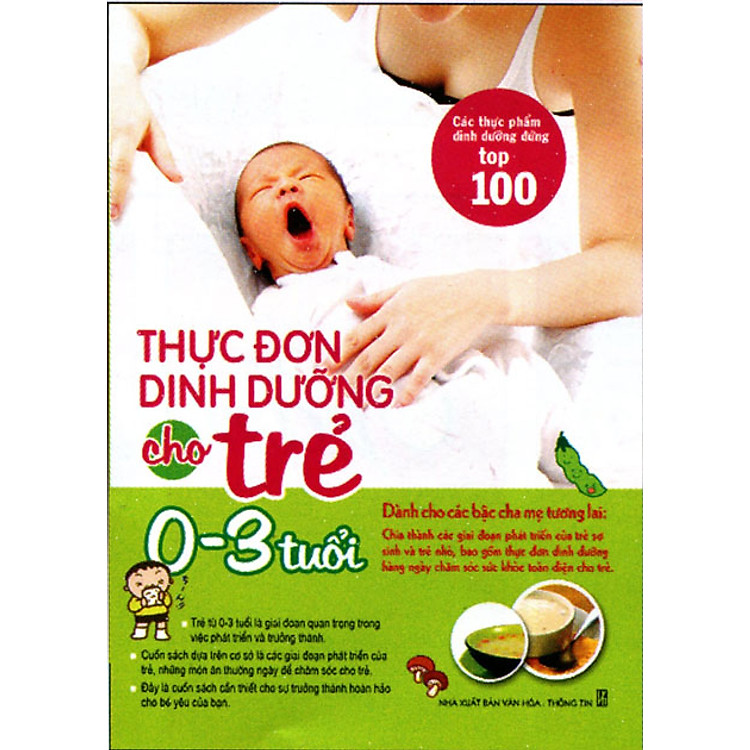Sách Thực Đơn Dinh Dưỡng Cho Trẻ (0 - 3 Tuổi)