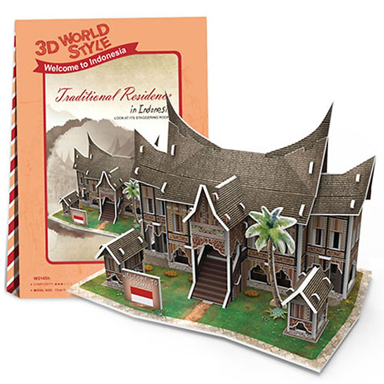 Mô hình 3D CubicFun – Traditional Residence in Indonesia W3145h