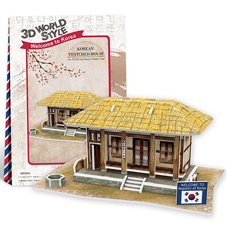 Mô hình 3D CubicFun – Korean Thatched House W3160h