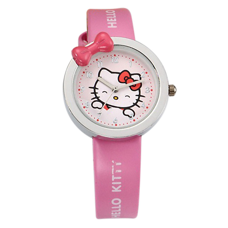 Đồng Hồ Trẻ Em Dây Plastic Hình Hello Kitty TIKI-016 - Hồng