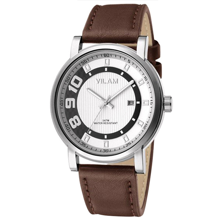 Đồng Hồ Nam Dây Da VILAM TK413 - Nâu