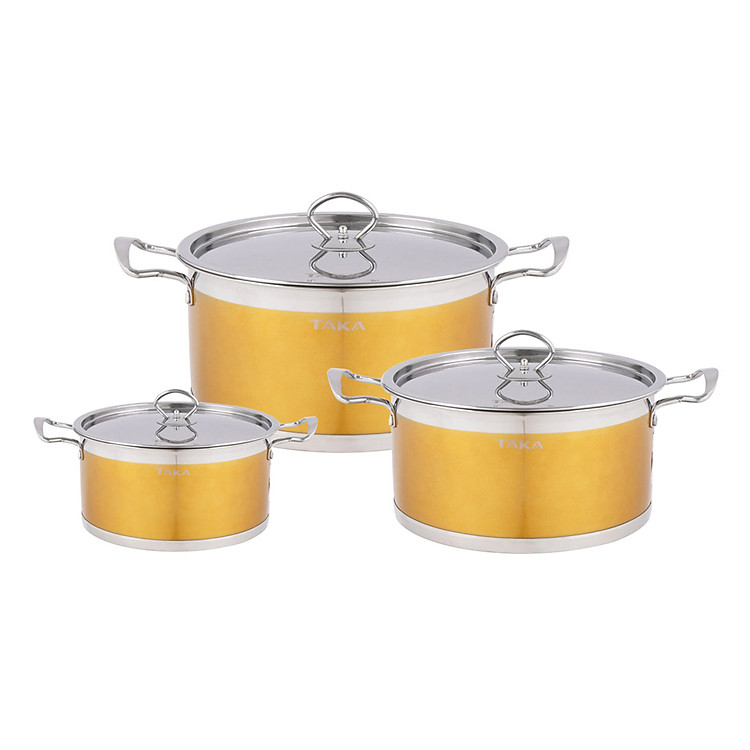 Bộ Nồi Inox Taka TKC03B (16 - 20 - 24cm)