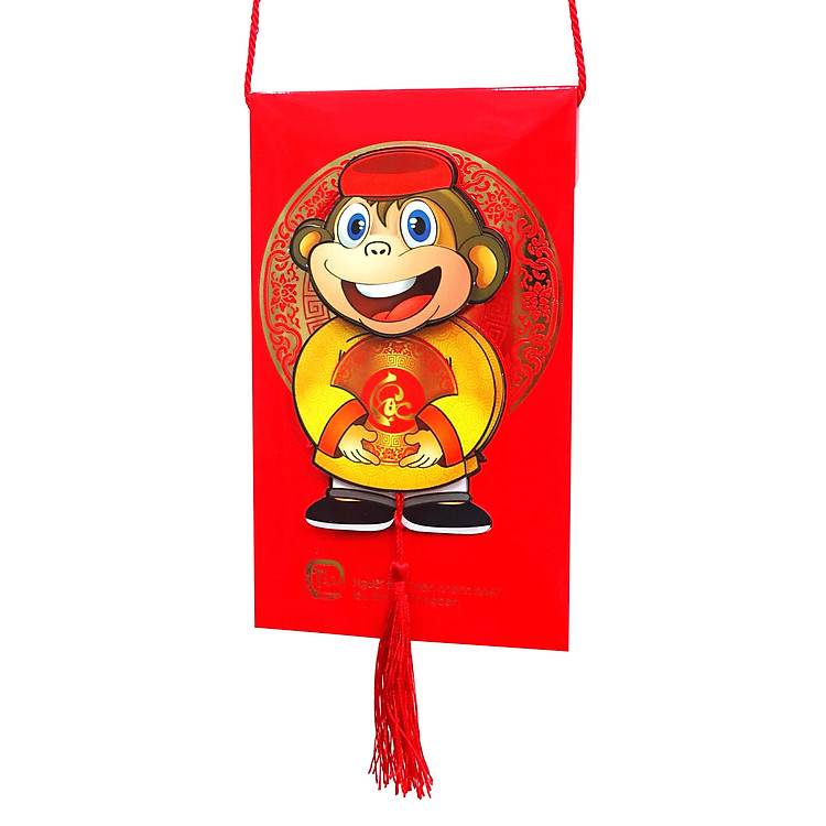 Túi Lì Xì Theo Tuổi Kibu - Khỉ Cầm Chữ Lộc TL18