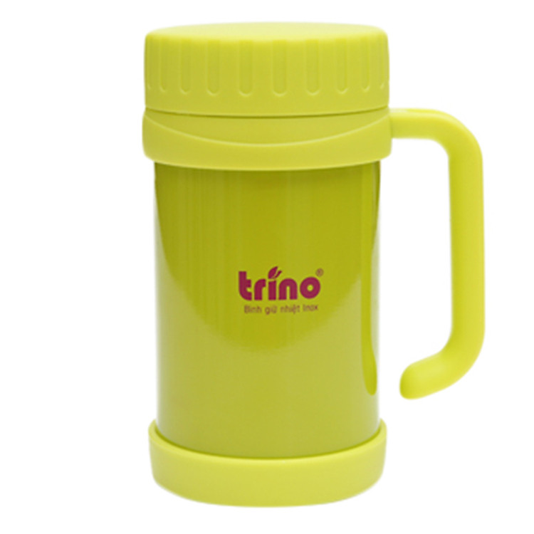 Bình Giữ Nhiệt Có Tay Cầm Inox Trino 500ml - Màu Vàng Neon - TN-550HL