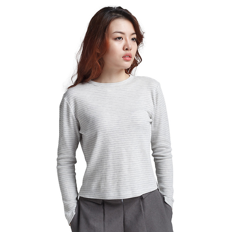 Áo Thun Body Sọc Xẻ Tà Labelle TN16 - Xám Nhạt