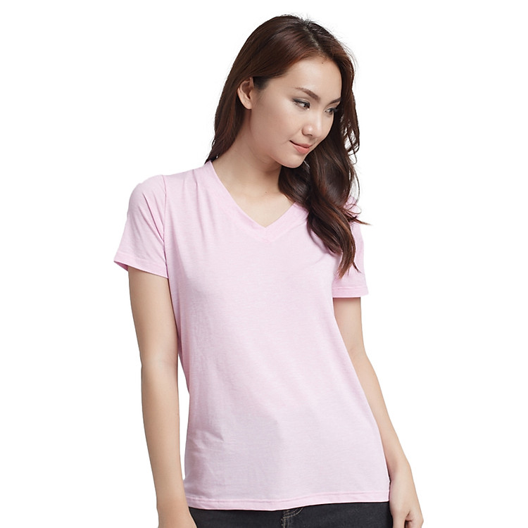 Áo Thun Trơn Cổ Tim Labelle TN19 - Hồng