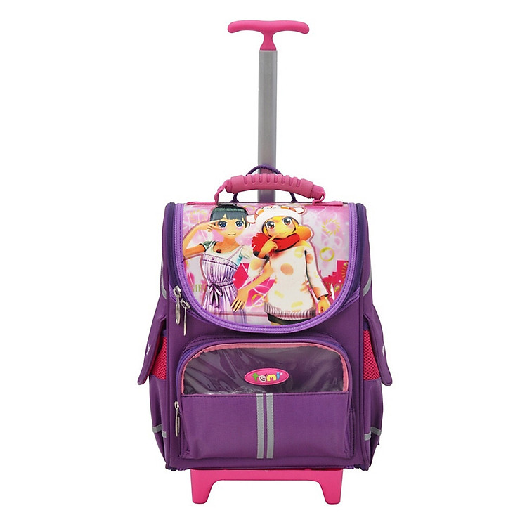 Balo Kéo Tomi 8C Cho Bé Gái TOMB-8C-TIM (37 x 30 cm) - Tím - Hình Ngẫu Nhiên