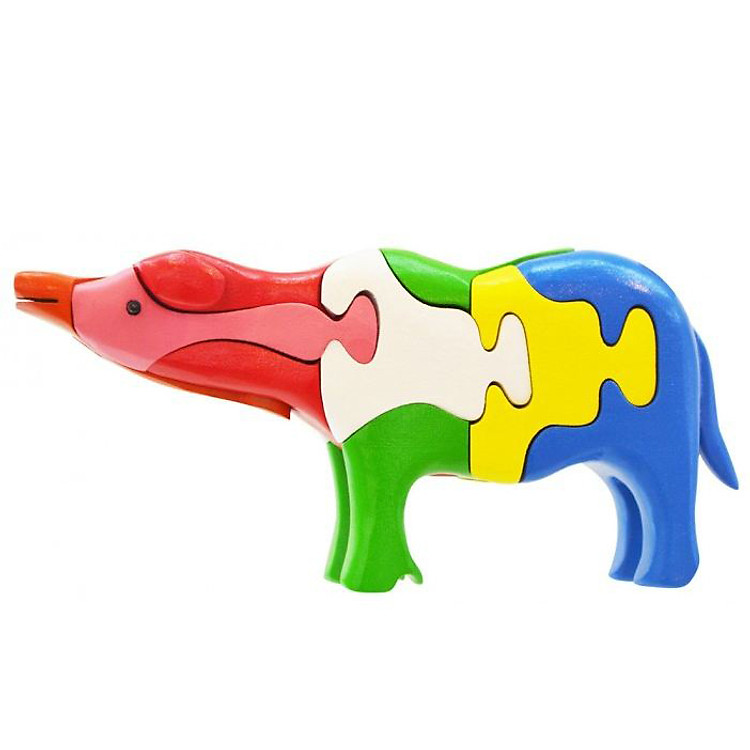 Đồ Chơi Gỗ Lắp Ráp Mô Hình Puzzle 3D Tottosi Hình Trâu 304002 (7 Mảnh Ghép)