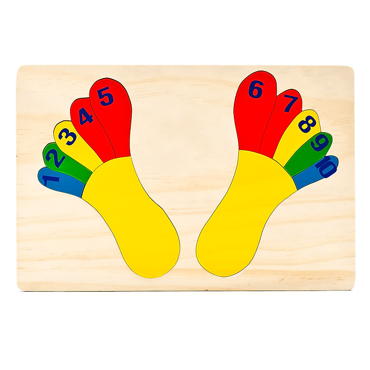 Đồ Chơi Gỗ Tranh Ghép Edugames Bàn Chân Học Số GB128 (20 x 30cm)