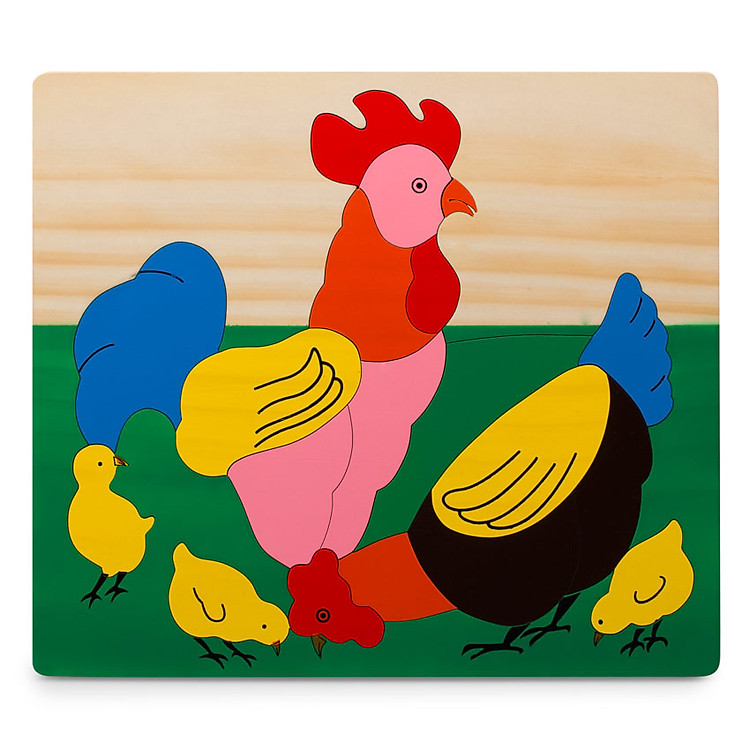 Đồ Chơi Gỗ Tranh Ghép Edugames Đàn Gà GB125-01 (28 x 34cm)