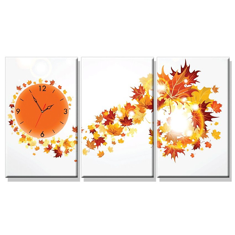 Tranh Đồng Hồ Dyvina 3T3050-3 - Lá Phong