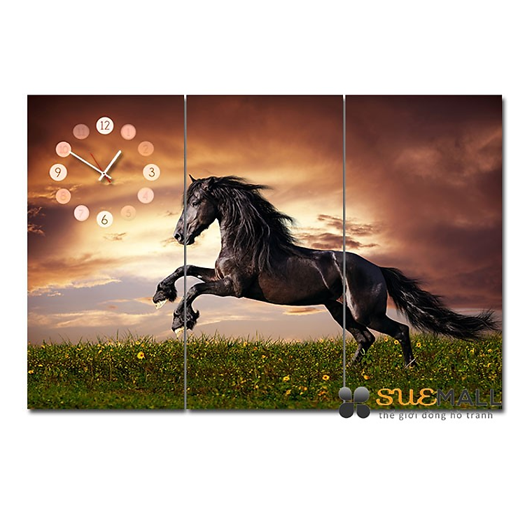 Tranh Đồng Hồ Suemall DV140707 - Hắc Mã