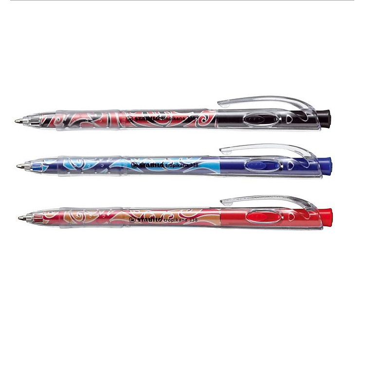 Bút Bi Bấm Stabilo Tropikana BP338 (Set 3 cây)