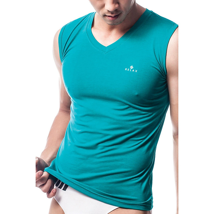 Áo Thun Sát Nách Cổ Tim Relax RTKA017 - Xanh Bạc Hà