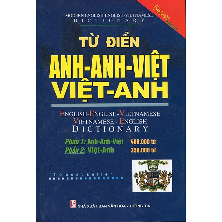 Từ Điển Anh - Anh - Việt, Việt - Anh (750.000 Từ) Bìa Cứng