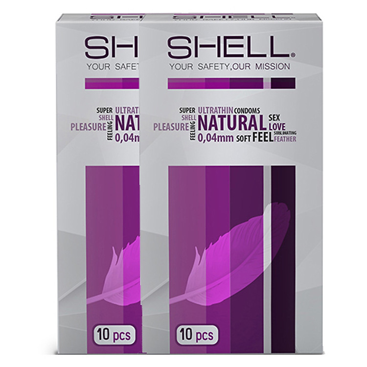 Combo 2 Hộp Bao Cao Su Shell Natural STR10