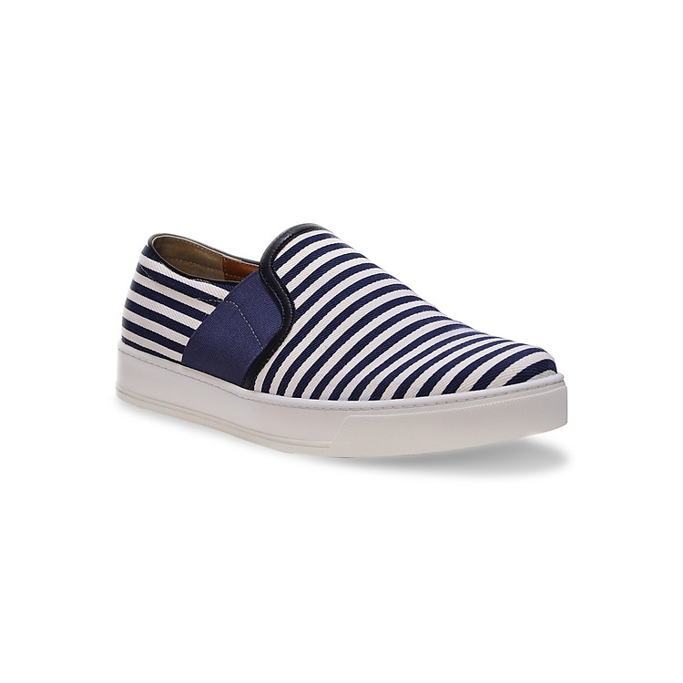 Giày Slip On Unisex MUST Korea Họa Tiết Sọc Xanh U05BS