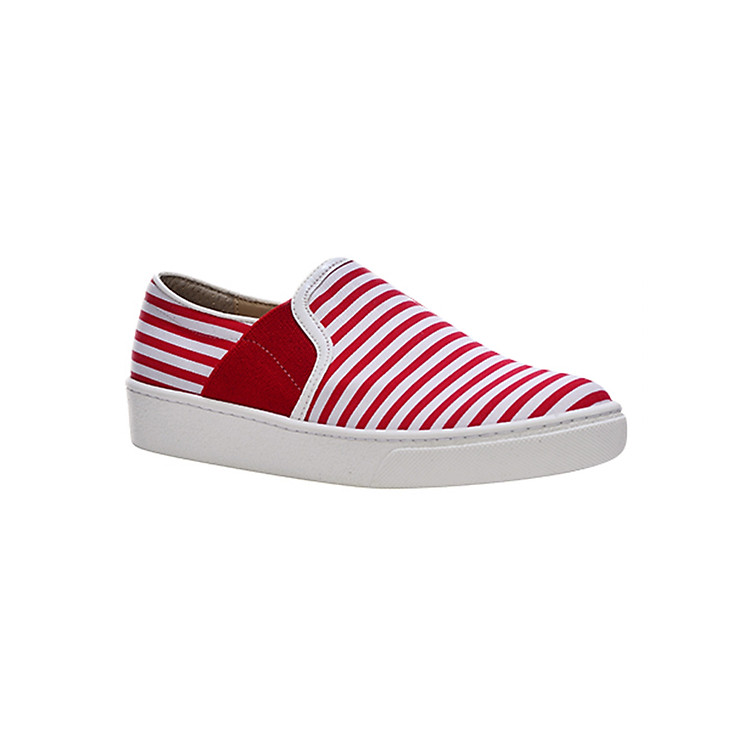 Giày Slip On Unisex MUST Korea Họa Tiết Sọc Đỏ U05RS