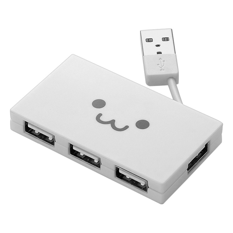 Cổng Nối USB 4 Cổng Elecom U2H-YK4BF1WH (Trắng) - Hàng Chính Hãng